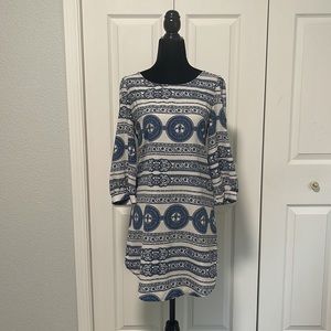 The Vintage Shop | Blue and White Shift Dress